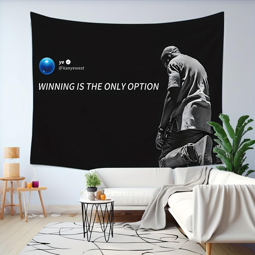 VIKAMA Black and White HipHop Style Tapestry Inspirational Quotes Wall Hanging Fabric Bedroom Dormitory Game Room Decoration