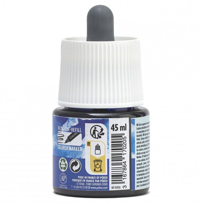 Encre Aquarelle - PEBEO - Colorex - 45 ml - Bleu Outremer - Mixte