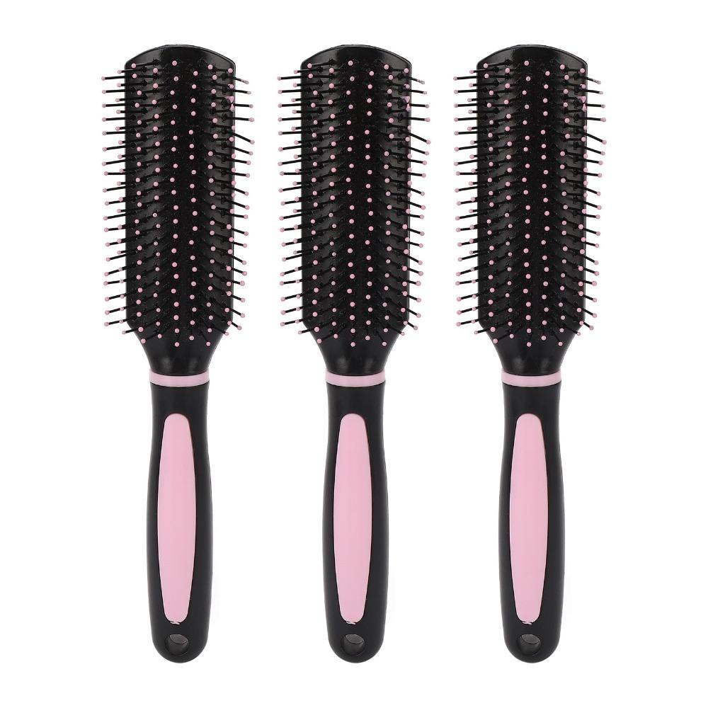 3pcs Rounded Comb Teeth Scalp Massage Brush Professional Detangling Hair Brush  For Women