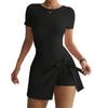 Casual Yoga One-Piece Short Skirt Tight Back Fake Two Pieces Outdoor Fitness Anti-Light Sports Tennis Skirt Women