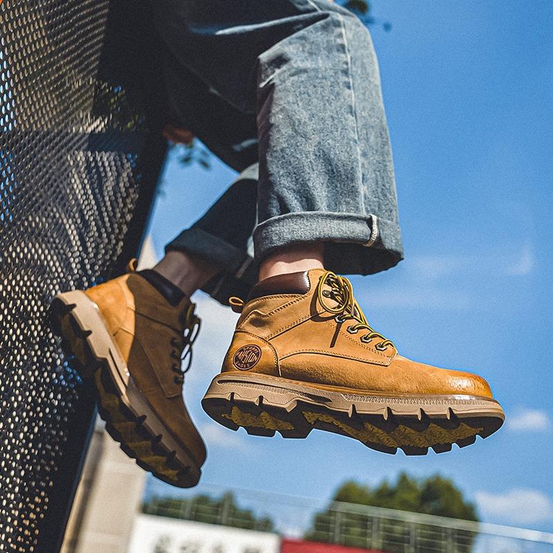 Maillard first-layer rhubarb boots retro British Martin boots thick-soled new mountaineering men's tooling boots