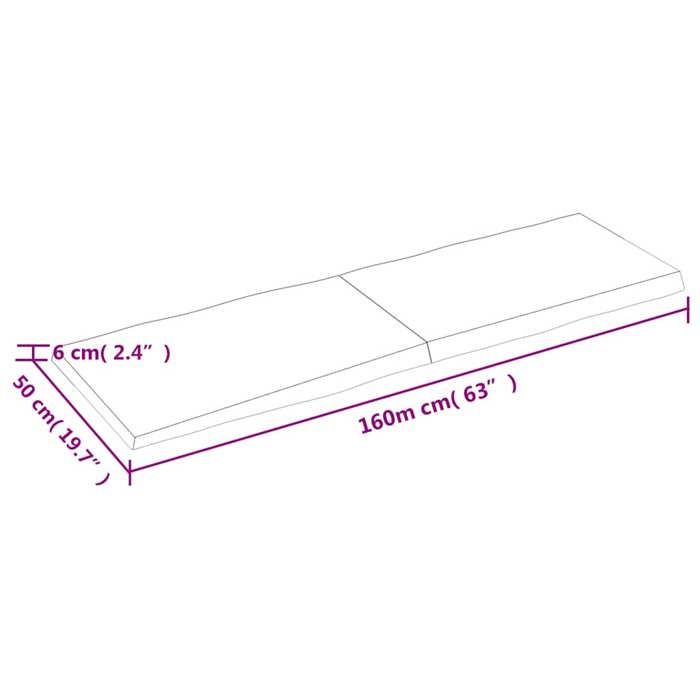 VidaXL Dessus de table bois chêne massif traité bordure assortie 364037