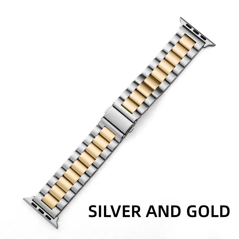 Stainless Steel Strap for Apple Watch Band 38/42mm 41mm 40/44mm 45mm 49mm Series 9 8 7 6 SE Ultra 54321 On Iwatch Metal Bracelet