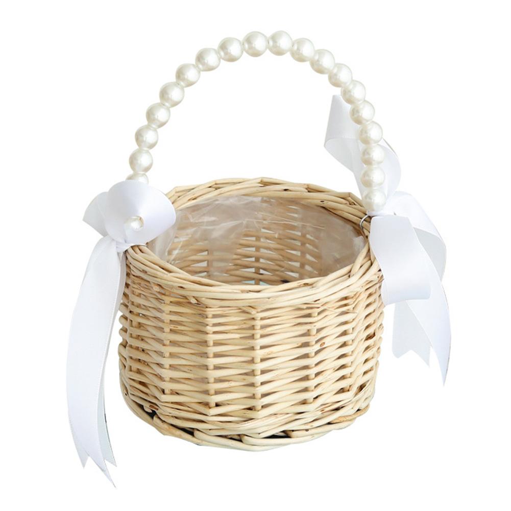 Charming Accent Wedding Basket Willow Basket Woven Flower Basket