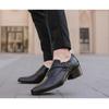 Fashion Dress Business Shoes Mens Monks High Heels Shoes 6cm Brand Male Footwear Black