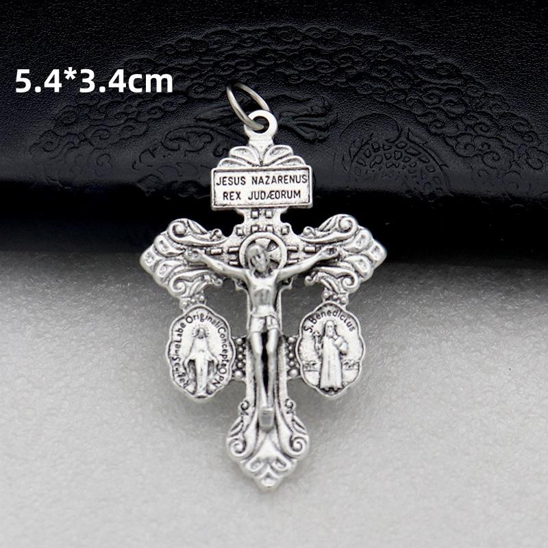 2025 Neues Gebetsketten-Kreuz-Accessoire Metall Jesus-Kruzifix-Figur Handwerk für Handgemachten DIY Religiösen Schmuck Anhänger Geschenk