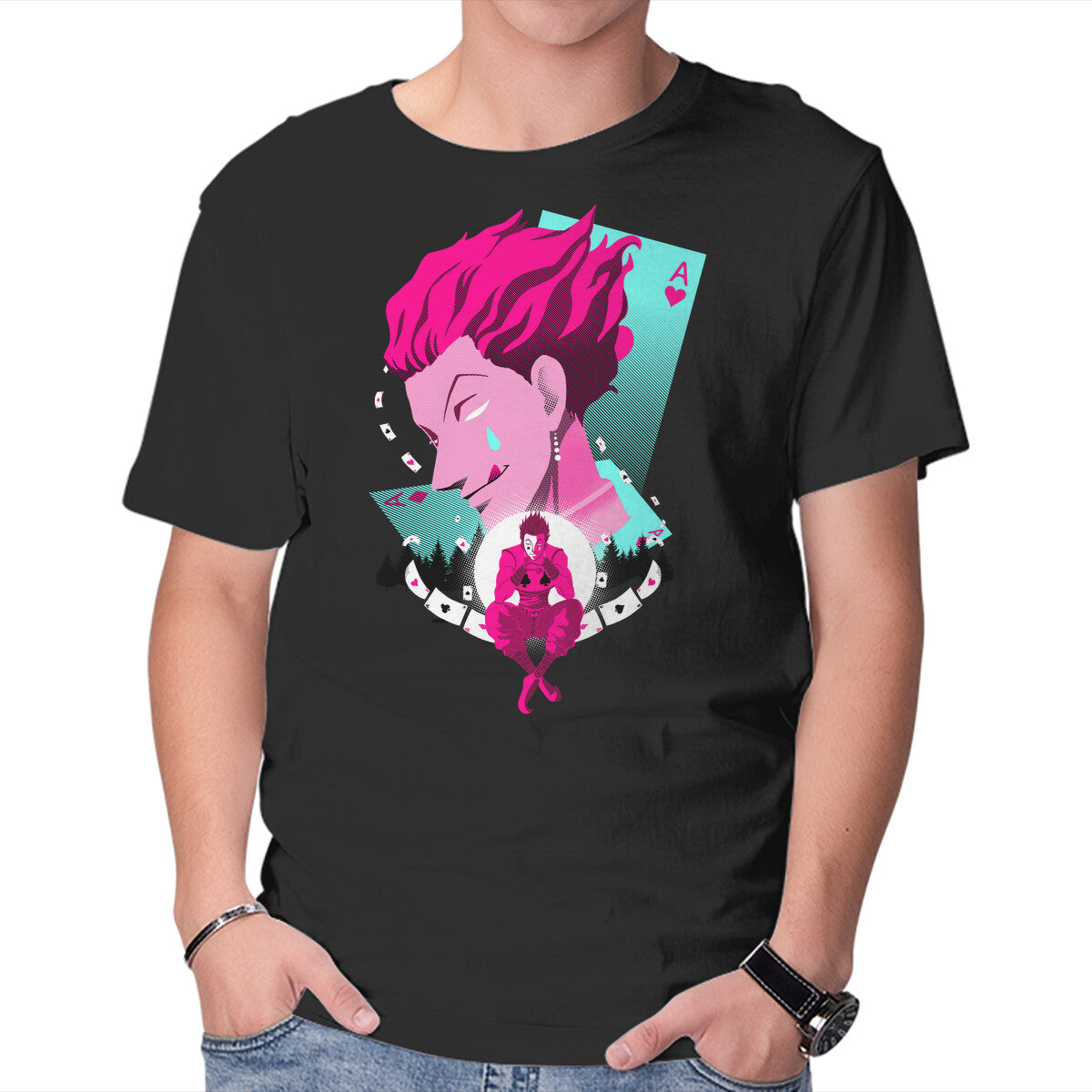 Unisex Crew Neck T-Shirt Magician Graphic Short Sleeve Casual Tee XXXL