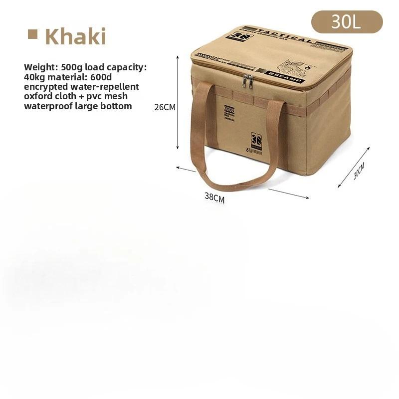 30-42L Tactical Camping Storage Bag Insulated Folding Box Waterproof Picnic Tableware Field Equipment Outdoor Gear Organizer
