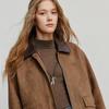 Chuyu Women's Suede Patchwork Barn-Style Jacket