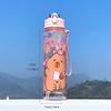 800ML Kids Water Bottle Creative Cartoon Plastic Cup with Straw&Hand Rope Large Capacity Water Bottle Outdoor Portable Water Cup