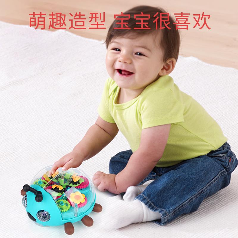 Electric Gear Beetle Universal Walking Music Light Insect Toy Children's Puzzle