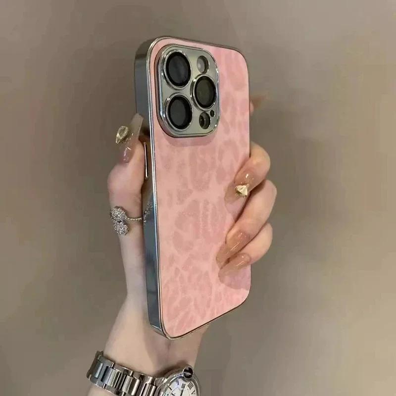 Luxury Leopard Print Phone Case For iPhone 11 12 13 14 15 16 Pro Max Plus Shockproof Bumber Cases Cover