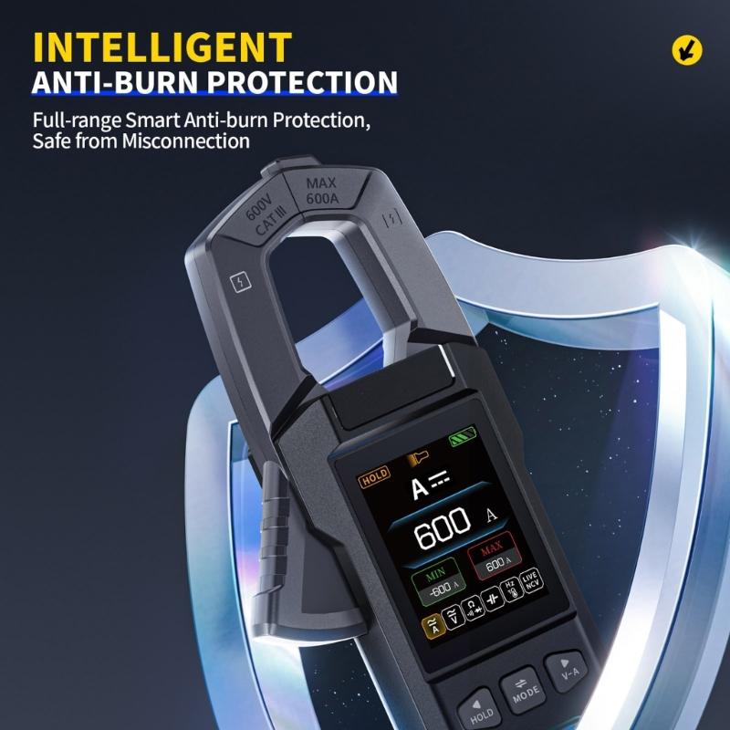 Digital Multimeter Measuring Diode Frequency with Brightness Adjustment Current Voltage Meter 10000 Counts Clamp Meter
