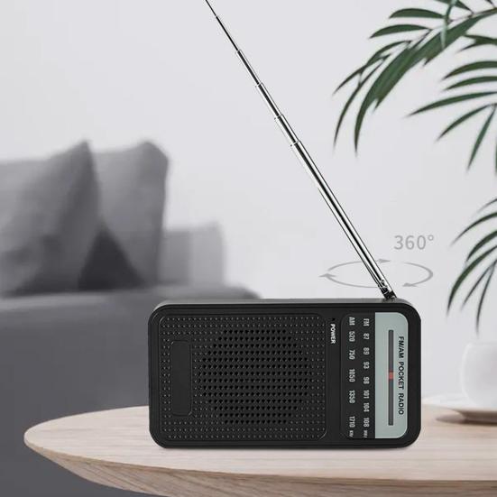 Portable AM/FM Radio with Speaker Clear Stereo Sound Battery Powered Handheld Radio with 3.5mm Headphone Jack