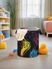 Game machine, laundry basket, foldable large capacity canvas storage bucket, children's toys, clothing storage, home bathroom