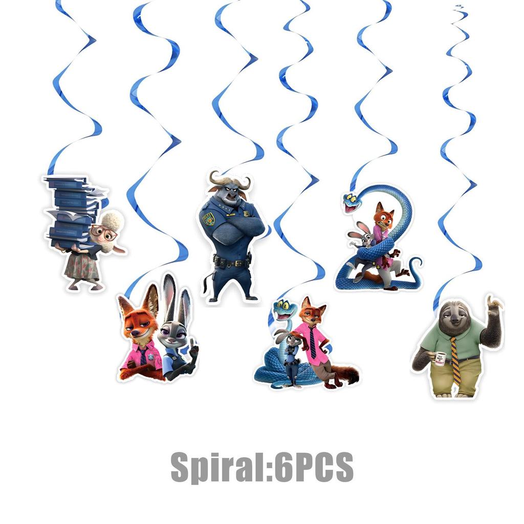 Zootopia 2 Birthday Party Decorations: Pull Flags, Plates, Cups, Napkins, Tablecloth