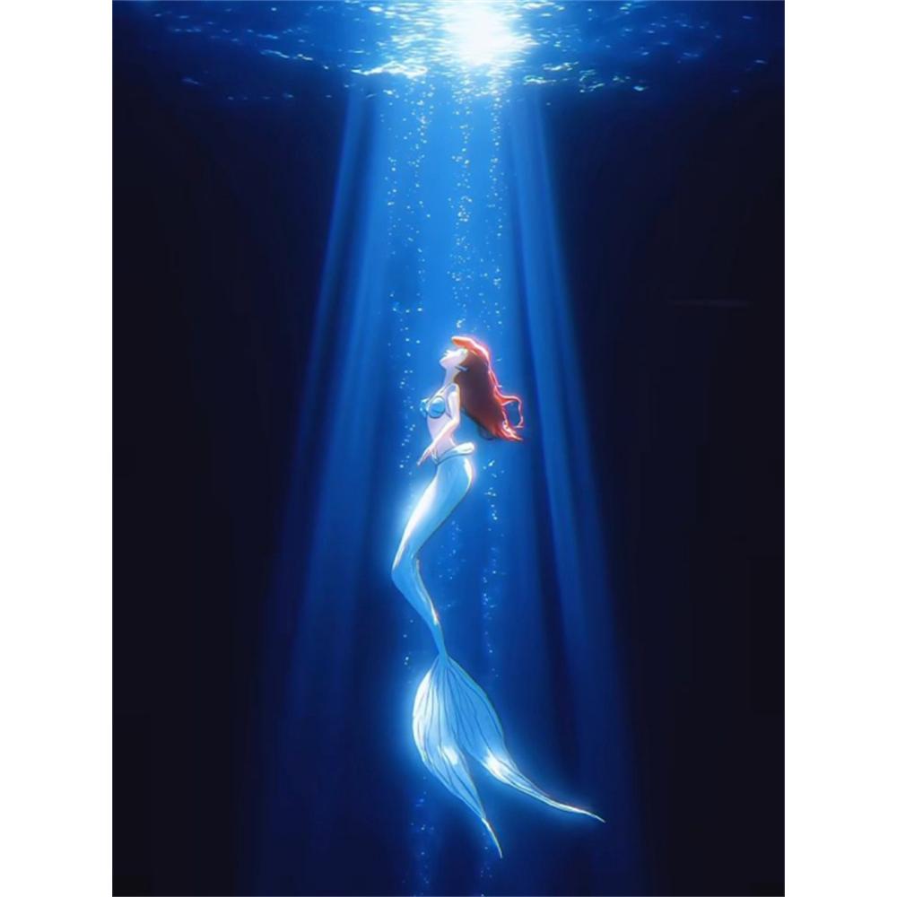 

Disney 5D DIY Diamond Painting The Little Mermaid Ariel Cartoon Full Diamond Mosaic Art Wall Decoration Set Round 20x30cm