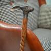 93.98 Cm Brass Rabbit Head Cane Spiral Carved Wooden Walking Stick Handmade Animal Handle Cane Decorative Gift for Unisex