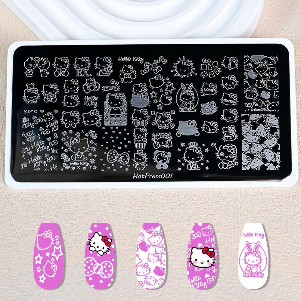 KT Cat & Mickey Mouse Anime Nail Art Stamping Plate for Beginners