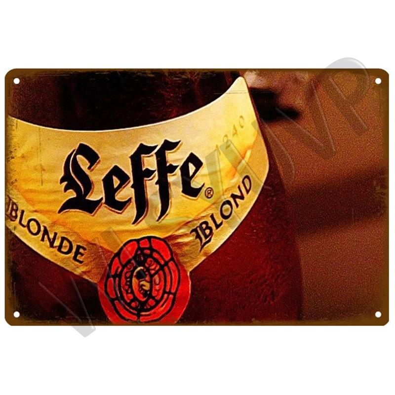 Leffe Retro Metal Sign Tin Sign Whisky Belgium Beer Plaque Metal Wall Decor Vintage Decor Poster Plates Man Cave Shabby Chic