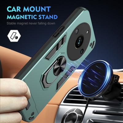 Étui support de voiture à plusieurs couches pour Realme 11 Pro + 10 9 Pro 9i Realme C53 C55 C51 C35 C33 C31 Coque de protection pour appareil photo