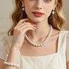 Women Artificial Pearl Jewelry Set, Elegant Necklace Bracelet and Earrings, Classic Fashion Daily Party Jewelry Gift
