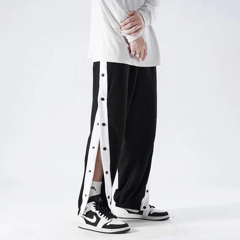 Men's 2022 Summer Trendy Full-Breasted Casual Cuff Button Pants In Hong Kong Style.