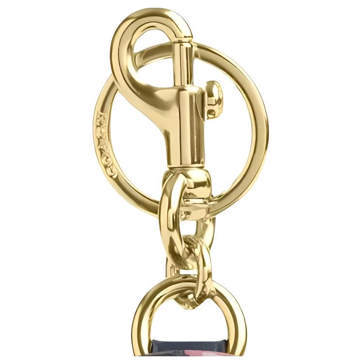 New COACH Court Coated Canvas With Smooth Leather Bag Accessory Mini Women's Gold With Denim Multicolor CZ086-IMDEI