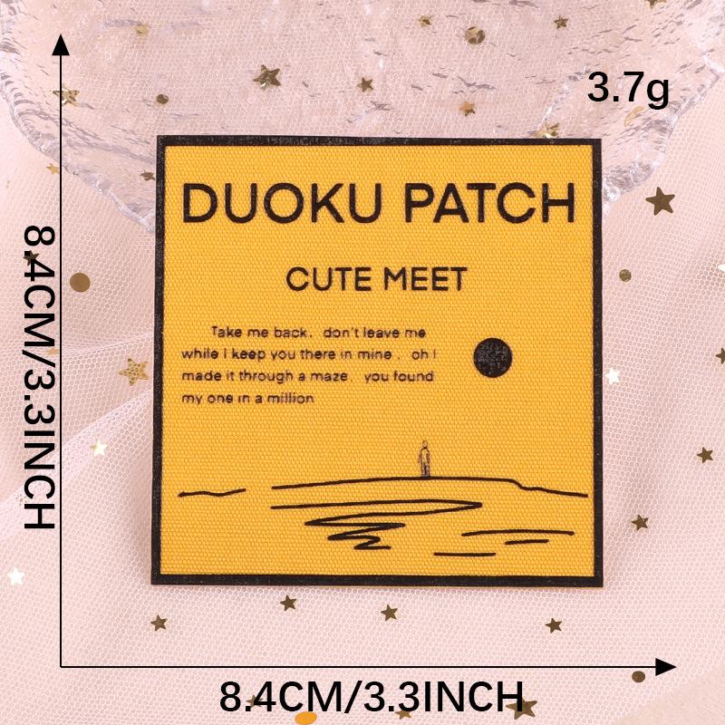 Hole Repair Sticker Accessories Offset Printing Flower Cloth Label Self-Adhesive Leather Jacket Down Jacket Patch Sticker English Letter Cloth Sticker