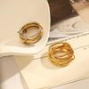 Ying Tai 18K Gold Plated Two-Tone Titanium Steel Four-Layer Ring for Women