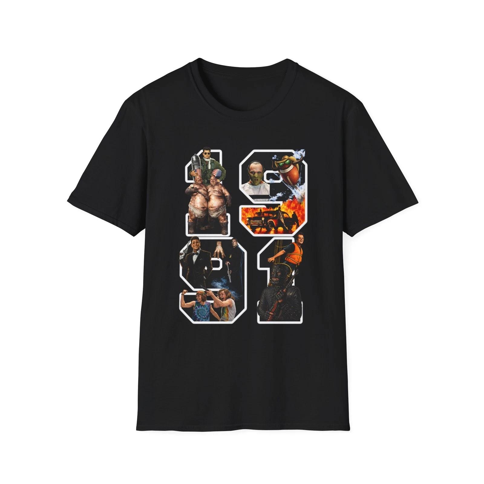 1991 Popular Movies T-Shirt | Retro Film List Tee XL