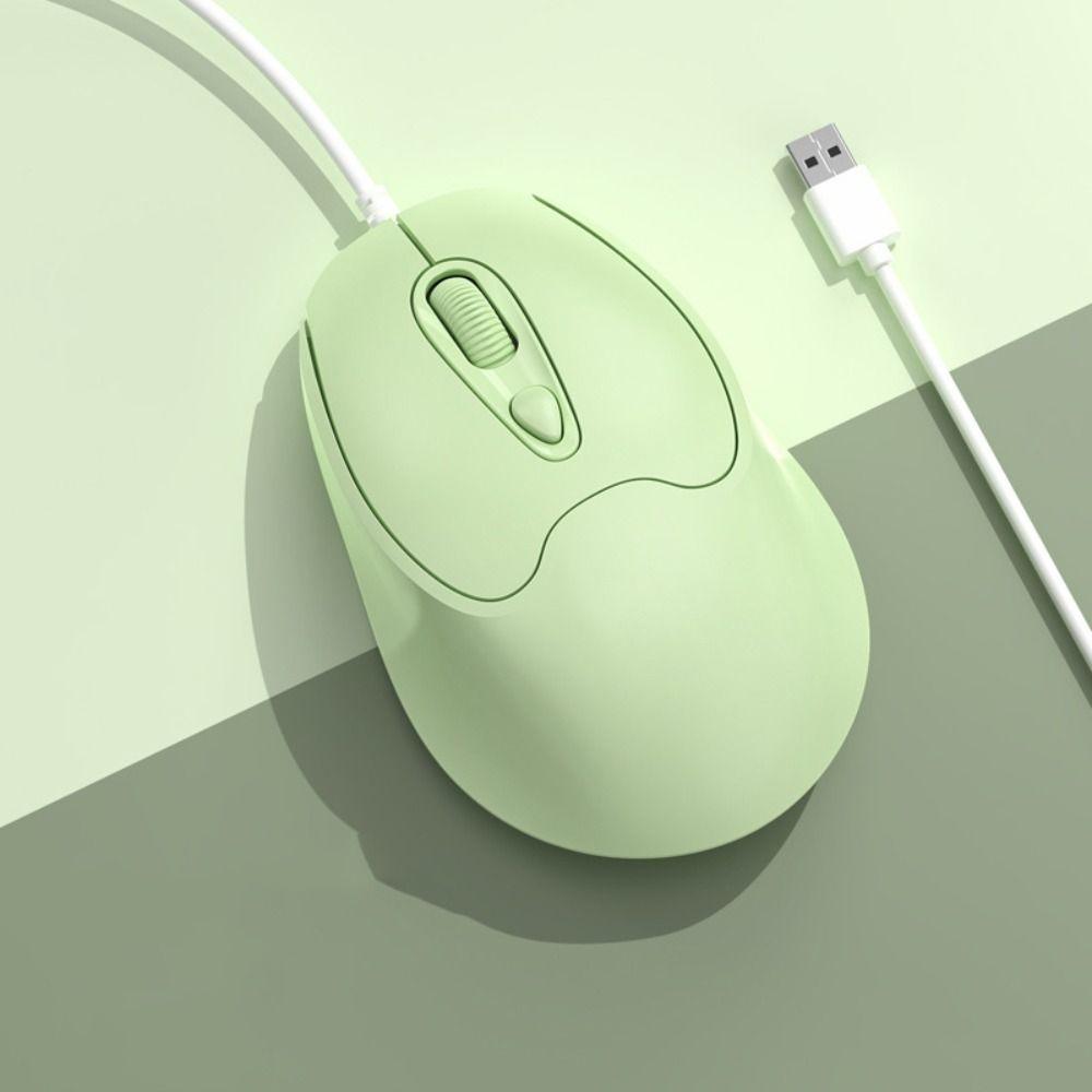 

Type C Type C Wired Mouse USB USB Cable Ergonomic Mice Wired Mute Mouse Desktop Notebook green-USB Sound