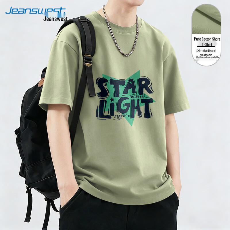 

Jeanswest Men s 2026 New Pure Cotton Loose Fit Short Sleeve T-Shirt M