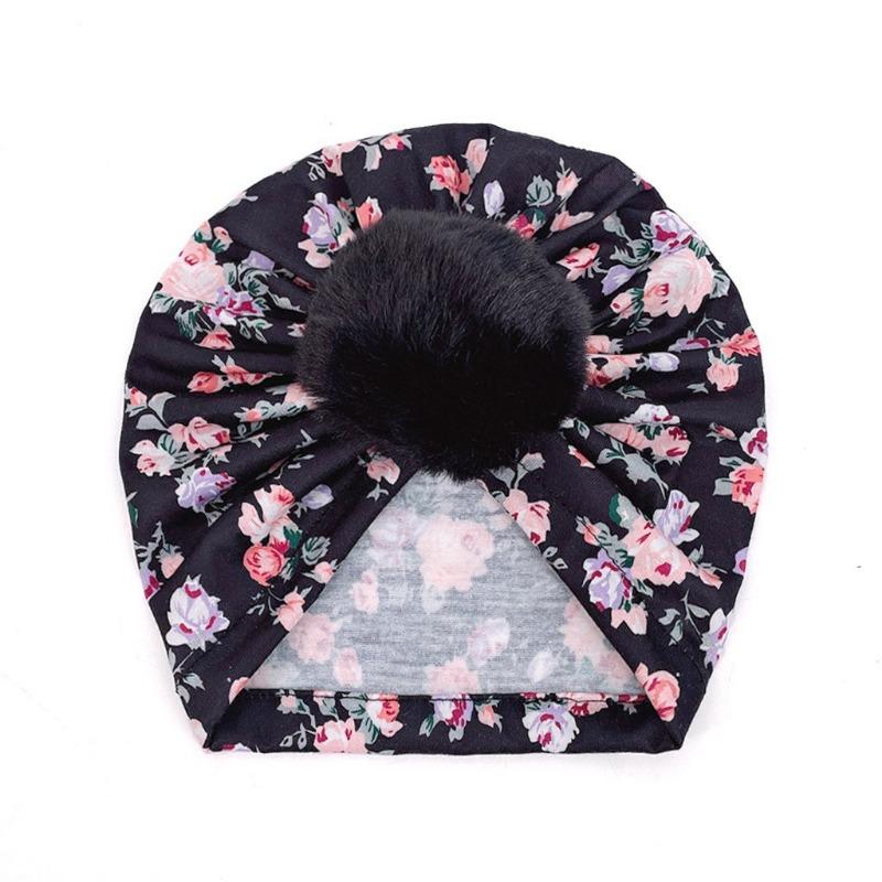 New children's printed hat, baby warm and breathable headscarf hat, thin baby fetal hat
