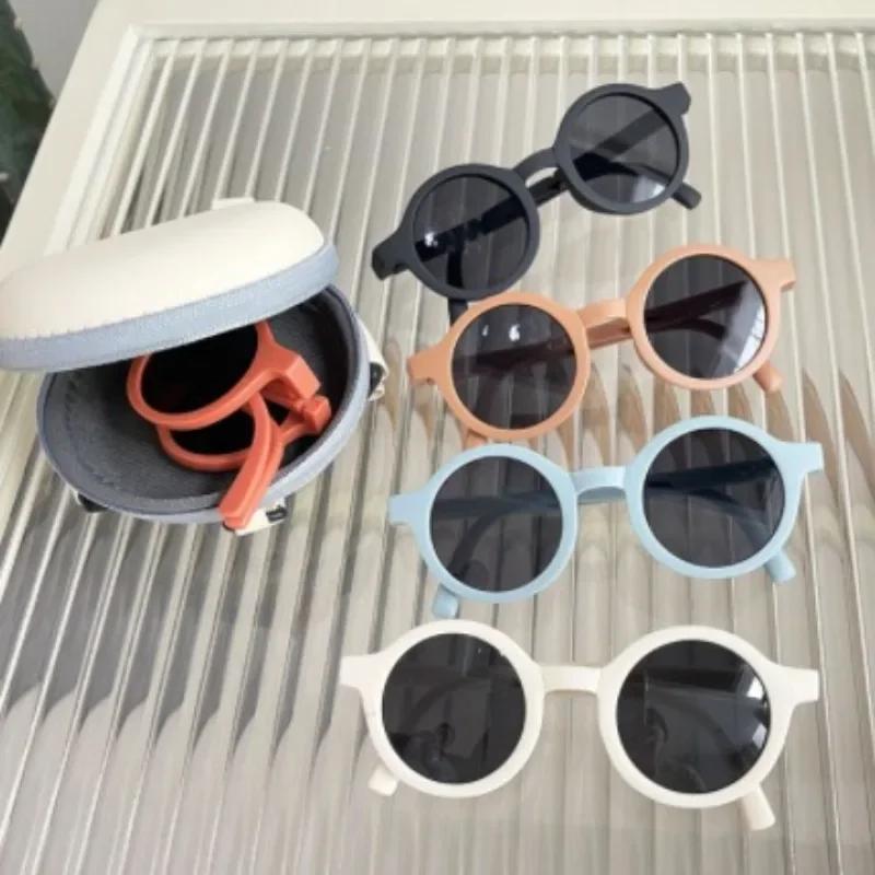 Retro Kids Folding Sunglasses Girls Boys Summer Beach Travel Baby Sun Glasses Accessories Sun Protection Children Shades Eyewear