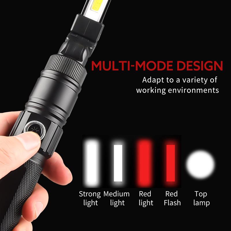 Multifunctional Folding Work Light LED Flashlight Magnetic Lamp 360° Rotating Portable Camping Light 5 Lighting Modes Lamp