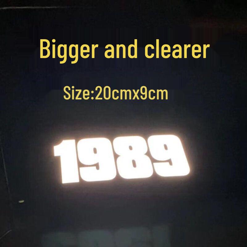 1987 Birth Year Reflective Car Decal - 1986 Bold Number Sticker for Creative Warning