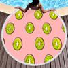 Tropical Fruit Green Kiwi Round Beach Towel Microfiber Soft Beach Blanket Quick Dry Sand Free Multi-Purpose Circle Bath Towel