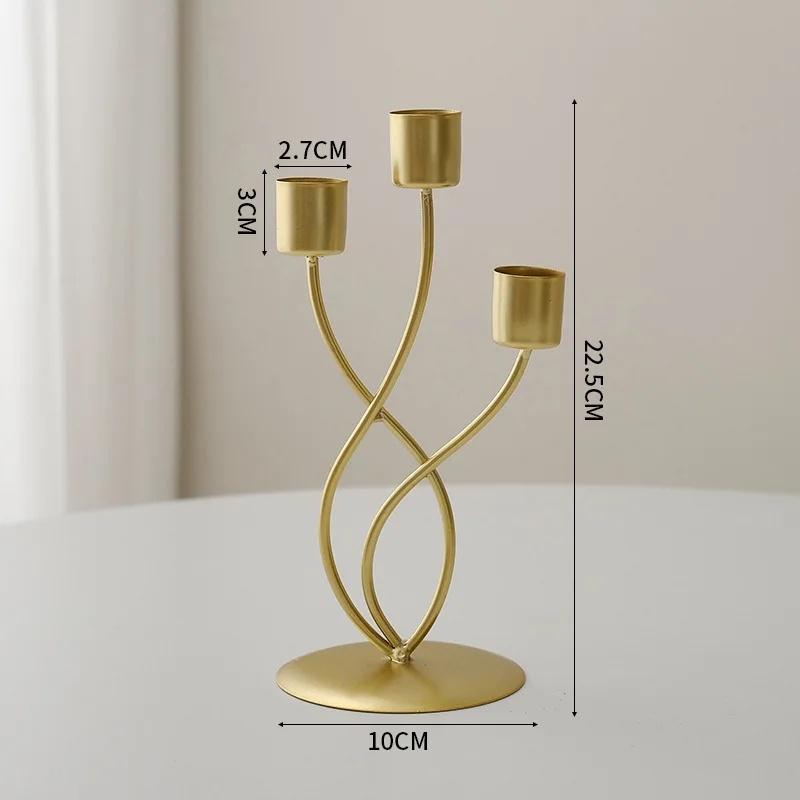 2026 Hot Metal Style Candle Holders Simple Golden Wedding Decoration Bar Party Living Room Home Decor Candlestick Tabletop Decor