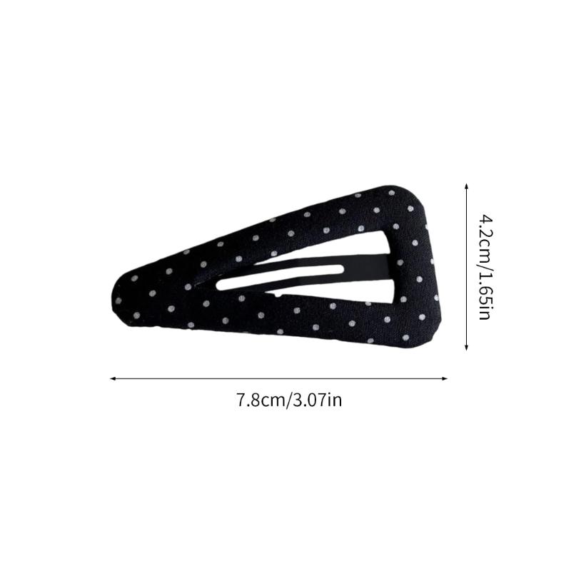Traditional Korean Style Metallic Dotted Pattern Triangular Hair Accessories for Women Girls Barrettes