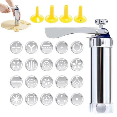 Stainless Steel Cookie Press Guns Kit Cookie Press Biscuits Baking Supplies Cookie Baking Gadgets For Christmas Holiday Parties