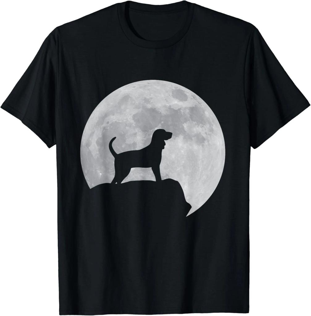 Silueta Měsíce a Psa - Červený Redbone Coonhound Dárek Unisex Tričko