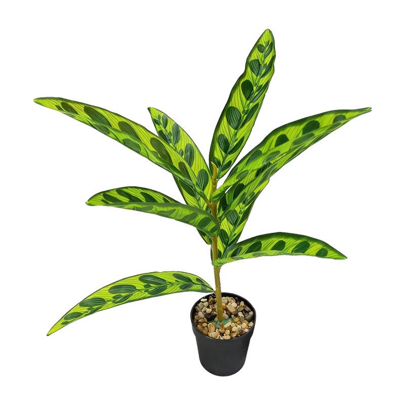 Desktop Rubber Tree & Aspidistra Potted Plant - Bionic Green Landscape Ornament