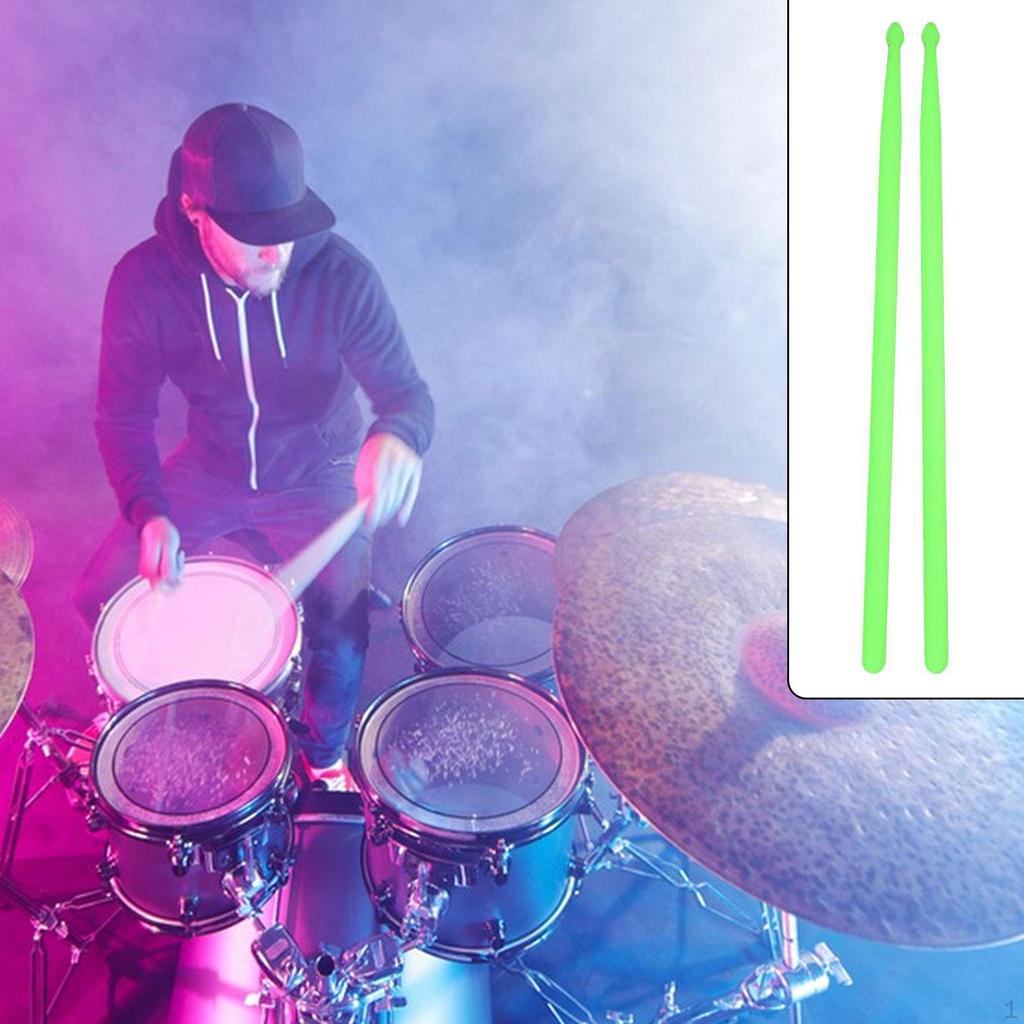 2 Pack Nylon Drumsticks with Night Light, Bright Glowing