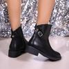 Fashion Black Coffee Western Cowboy Boots Women Suede Height Increasing Short Boots Female Slip-on Knight Boots Women Shoes