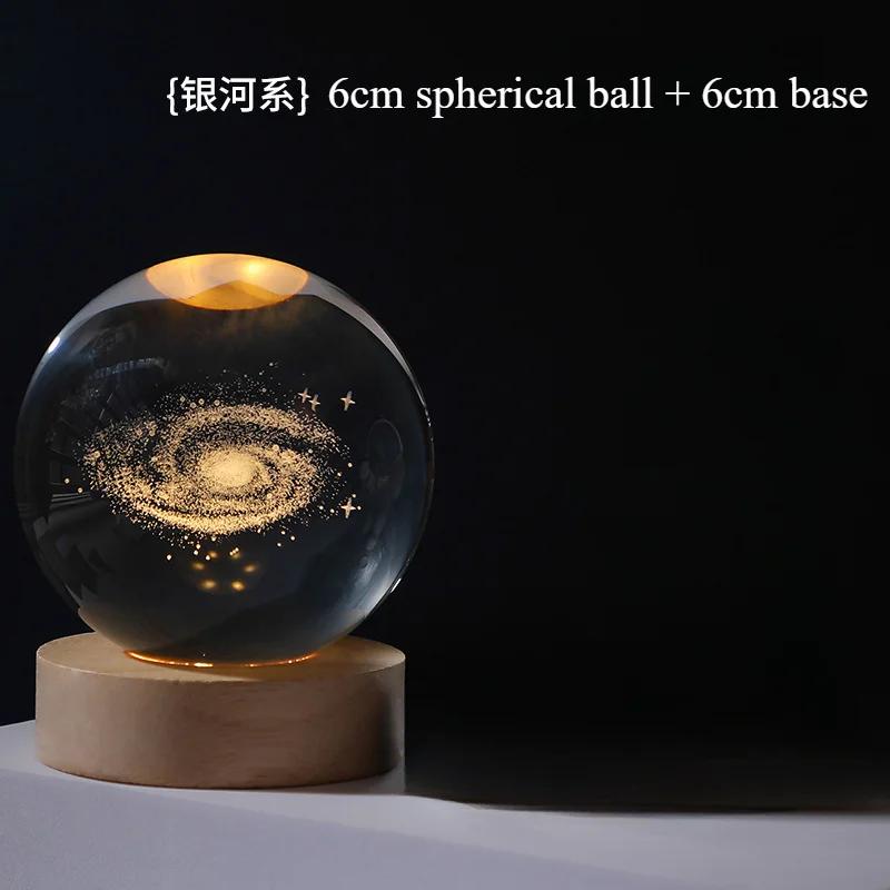 3D Moon Planet Decoration for Bedroom Home and Decoration Dog Toys Crystal Ball USB Night Light Massage Home Table Lamp Planets
