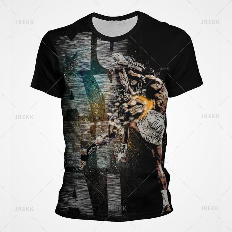 

Летний круглый вырез 3D тайский бокс принт топ модные повседневные короткие рукава мужские футболки XS