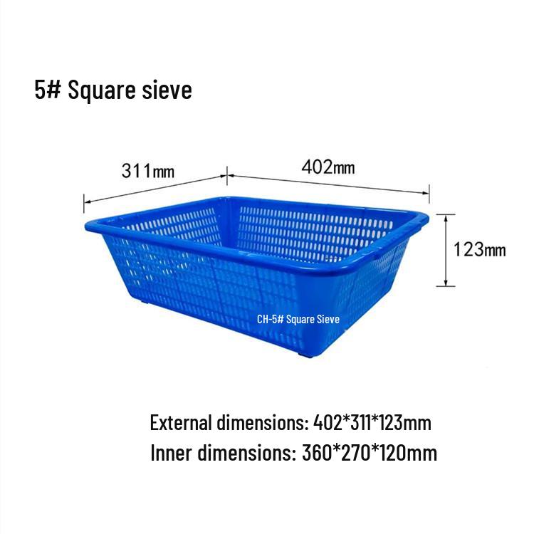 Sturdy Square Plastic Sorting and Draining Basket for E-commerce and Warehouse