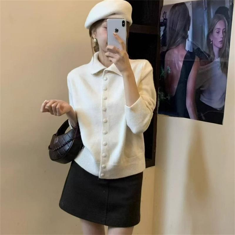 

Gentle wind turtleneck soft waxy sweater jacket for women s autumn and winter new outer wear single-breasted knitted cardigan for women average size