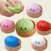 Realistic Giant Dumpling Squeeze Toy With Bamboo Steamer Soft Slow Rebound Sensory Squeeze Toy Relief Anxiety Fidget Stress Ball